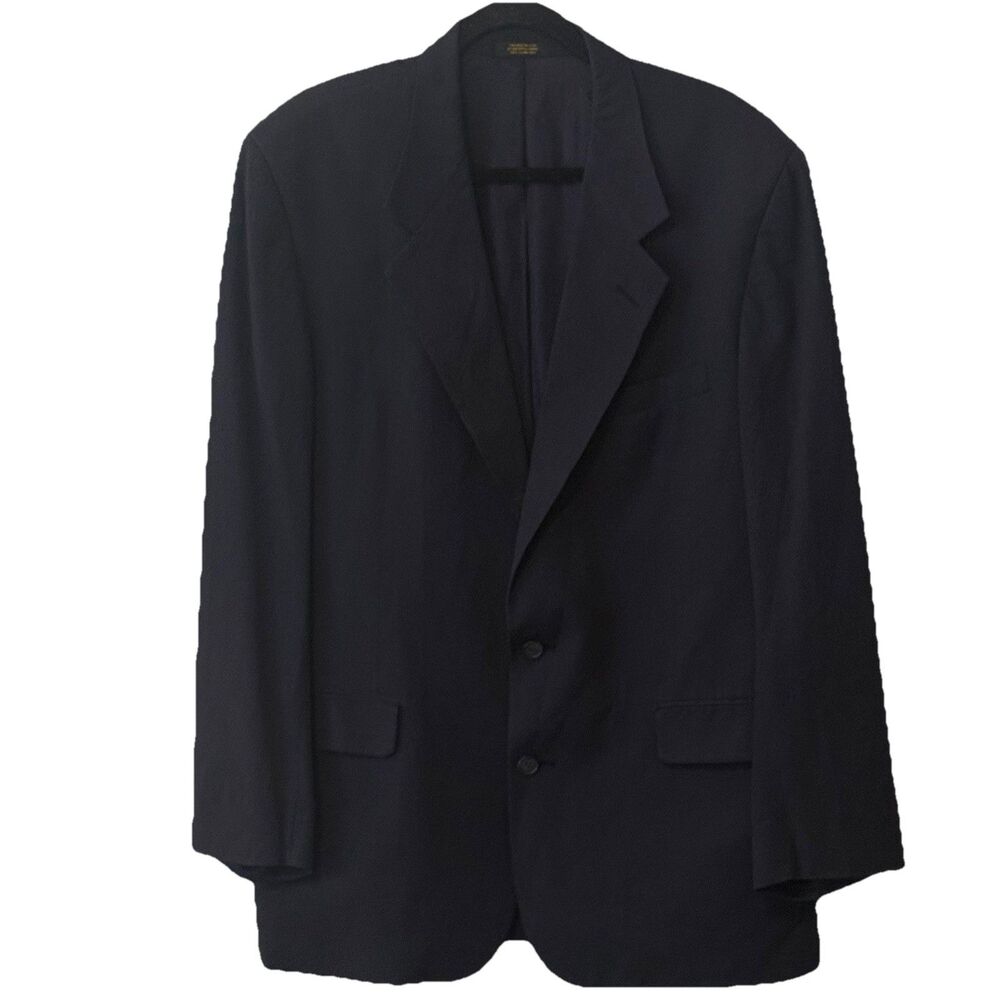 Vintage 1980s–90s Orvis Navy Blazer Made in USA 2-Button Sport Coat 44R (Approx)